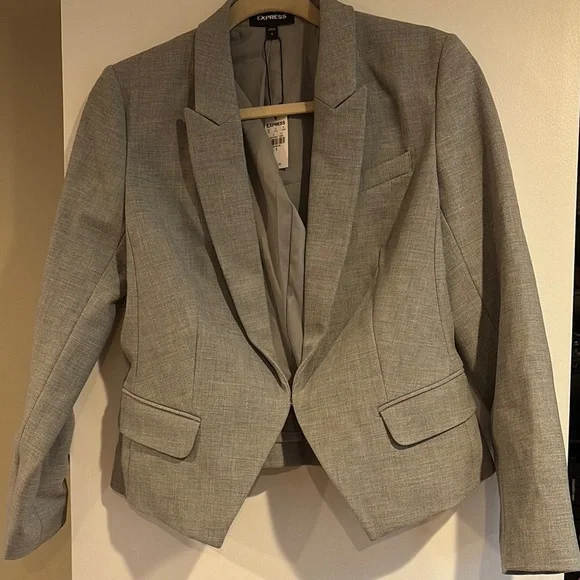 Express - Gray Fitted Blazer (Size US 8) - Picture 3 of 7
